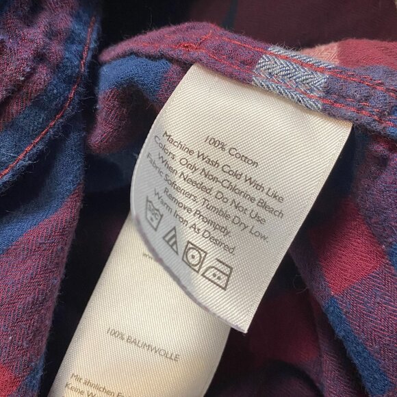 Eddie Bauer Blue Red Plaid Button Down Shirt Women's Size Large - Picture 3 of 6